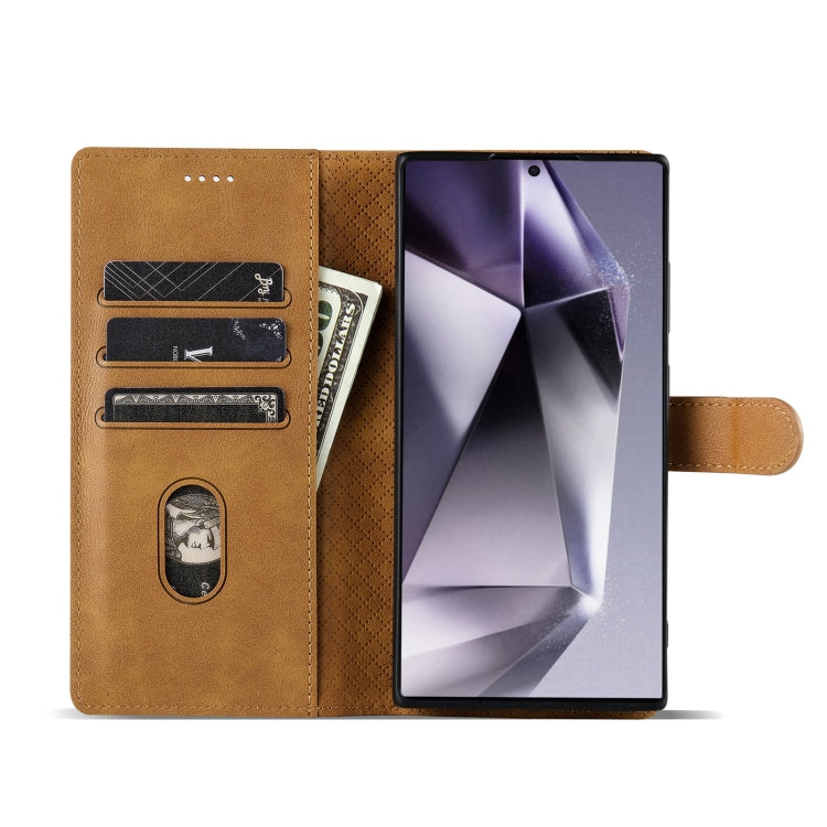 For Samsung Galaxy S24 Ultra 5G N.BEKUS CSJ-P1 Solid Color Leather Phone Case(Brown)