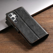 For Samsung Galaxy S24 Ultra 5G N.BEKUS CSJ-P1 Solid Color Leather Phone Case(Black)