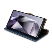 For Samsung Galaxy S24 Ultra 5G N.BEKUS CSJ-P1 Solid Color Leather Phone Case(Blue)