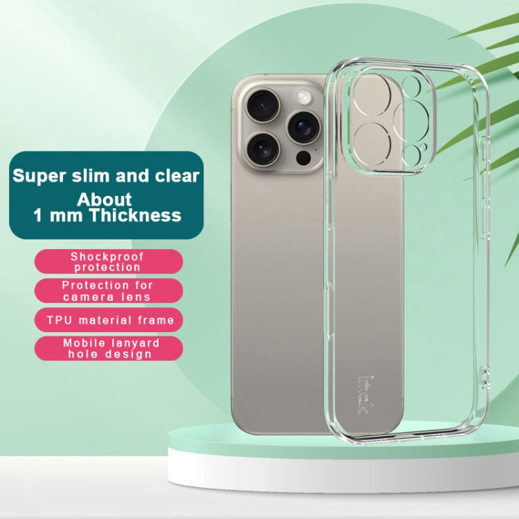 For iPhone 16 Pro IMAK UX-5 Series Transparent TPU Phone Case