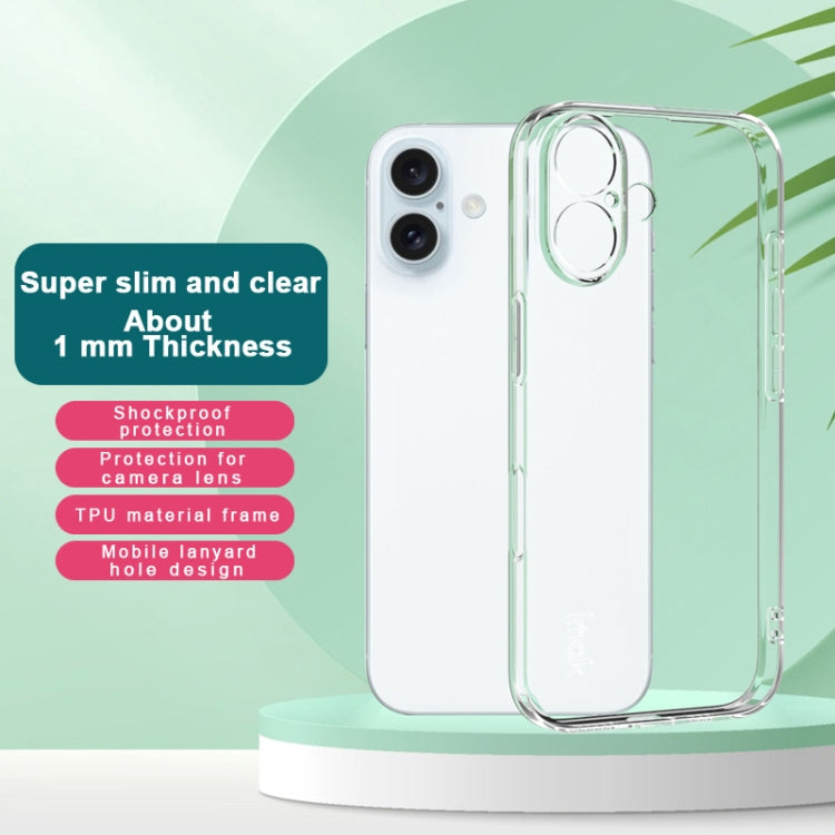 For iPhone 16 IMAK UX-5 Series Transparent TPU Phone Case