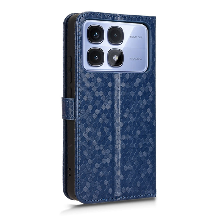 For Redmi K70 Ultra Honeycomb Dot Texture Leather Phone Case(Blue)