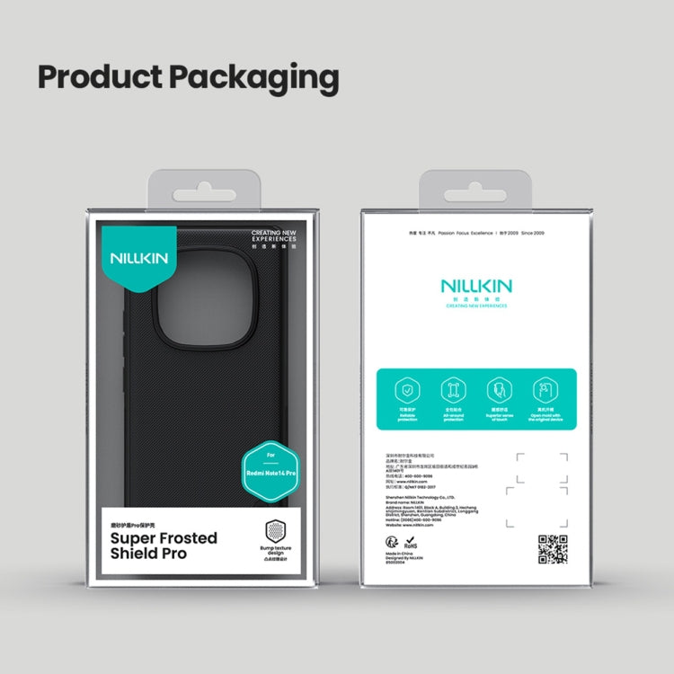 For Redmi Note 14 Pro 5G NILLKIN Frosted Shield Pro PC + TPU Phone Case(Black)