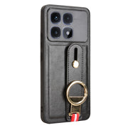 For Redmi K70 Ultra Wristband Leather Back Phone Case(Black)