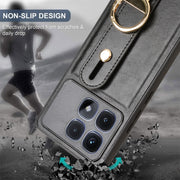 For Redmi K70 Ultra Wristband Leather Back Phone Case(Black)