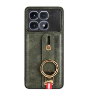 For Redmi K70 Ultra Wristband Leather Back Phone Case(Green)