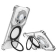 For Huawei Mate 60 Mechanical Arm Borderless MagSafe Holder Metal Phone Case(Silver) - Huawei Cases by PMC TechLife | Online Shopping South Africa | PMC TechLife | Buy Now Pay Later Mobicred