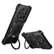 For Huawei Mate 70 Mechanical Arm Borderless MagSafe Holder Metal Phone Case(Black Silver) - Huawei Cases by PMC TechLife | Online Shopping South Africa | PMC TechLife | Buy Now Pay Later Mobicred