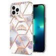For iPhone 16 Pro Splicing Marble Flower IMD TPU Phone Case(Crown) - free shipping - PMC TechLife - Order now!