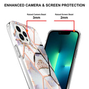For iPhone 16 Pro Splicing Marble Flower IMD TPU Phone Case(Crown)