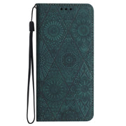 For Google Pixel 9 Pro XL Ethnic Embossed Adsorption Leather Phone Case(Blue)