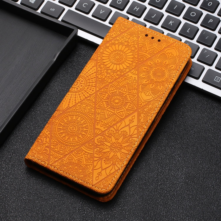 For Google Pixel 9 / 9 Pro Ethnic Embossed Adsorption Leather Phone Case(Yellow)