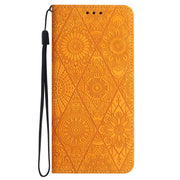 For Google Pixel 9 / 9 Pro Ethnic Embossed Adsorption Leather Phone Case(Yellow)