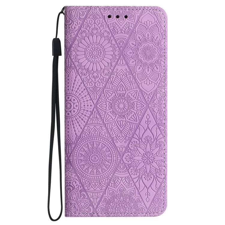 For Google Pixel 9 / 9 Pro Ethnic Embossed Adsorption Leather Phone Case(Purple)