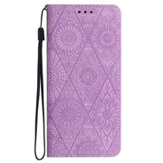 For Google Pixel 9 / 9 Pro Ethnic Embossed Adsorption Leather Phone Case(Purple)