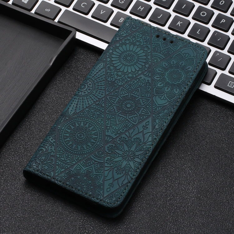 For Google Pixel 9 / 9 Pro Ethnic Embossed Adsorption Leather Phone Case(Blue)
