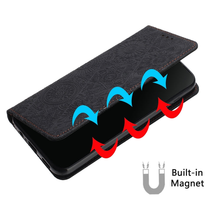 For Google Pixel 9 / 9 Pro Ethnic Embossed Adsorption Leather Phone Case(Black)