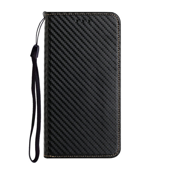 For iPhone 16 Pro Max Carbon Fiber Texture Magnetic Flip Leather Phone Case(Black)