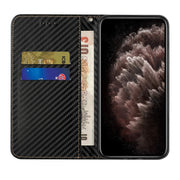 For iPhone 16 Pro Max Carbon Fiber Texture Magnetic Flip Leather Phone Case(Black)