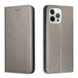For iPhone 16 Pro Carbon Fiber Texture Magnetic Flip Leather Phone Case(Grey) - iPhone 16 Pro Cases by PMC TechLife | Online Shopping South Africa | PMC TechLife | Buy Now Pay Later Mobicred