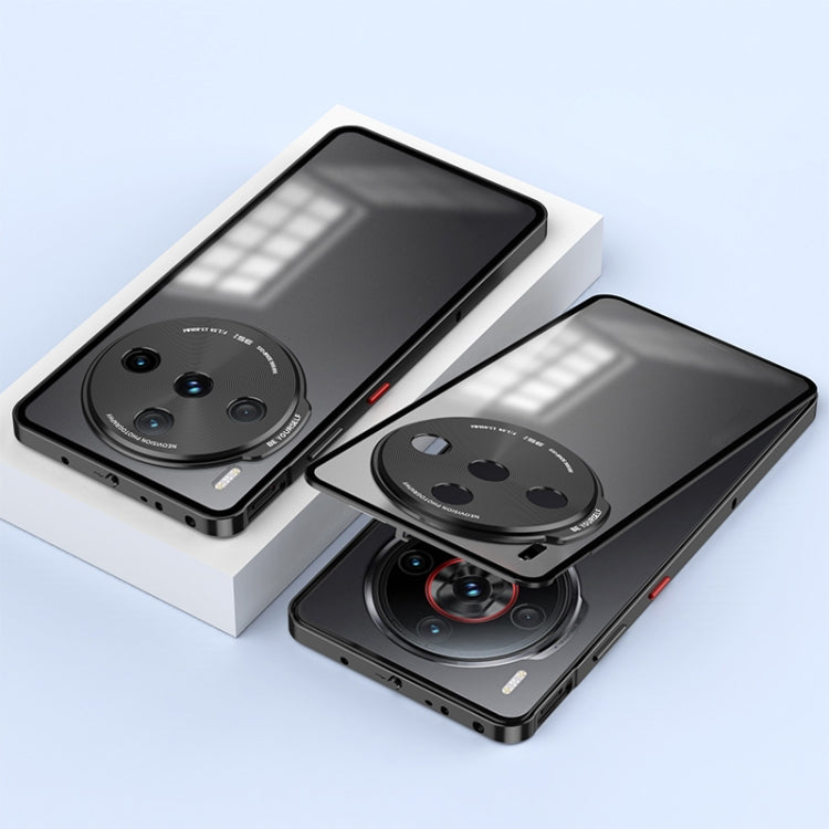 For ZTE nubia Z60S Pro Snap Buckle Metal Frame Frosted Phone Case(Black)