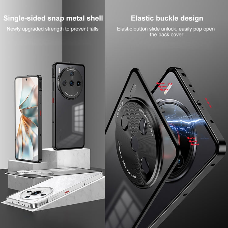For ZTE nubia Z60S Pro Snap Buckle Metal Frame Frosted Phone Case(Black)