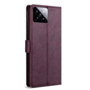 For Xiaomi 14 N.BEKUS CSJ-P1 Solid Color Leather Phone Case(Wine Red)