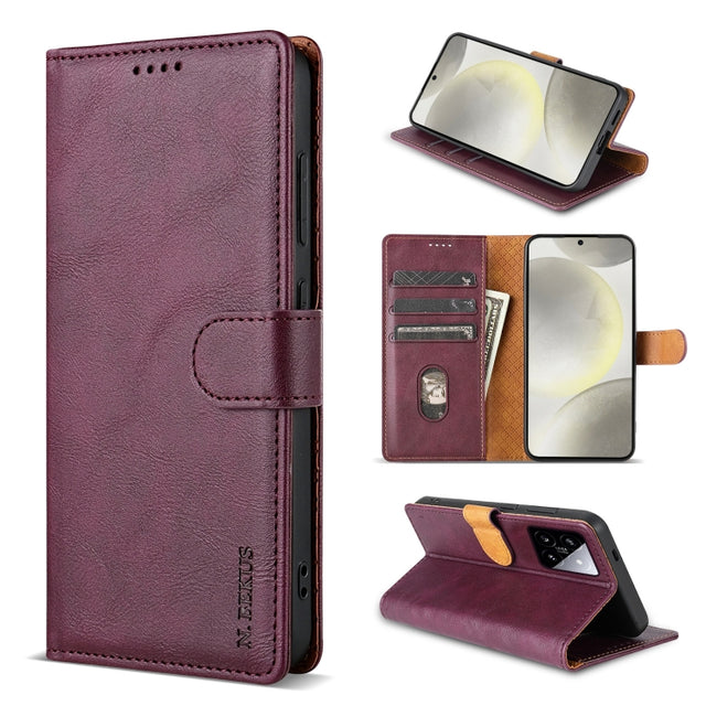 For Xiaomi 14 N.BEKUS CSJ-P1 Solid Color Leather Phone Case(Wine Red)