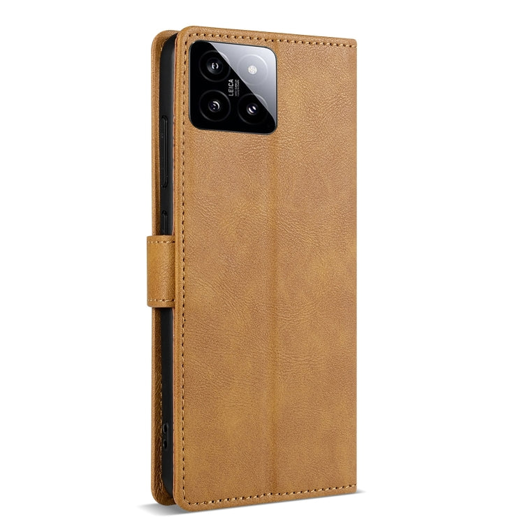For Xiaomi 14 N.BEKUS CSJ-P1 Solid Color Leather Phone Case(Brown)