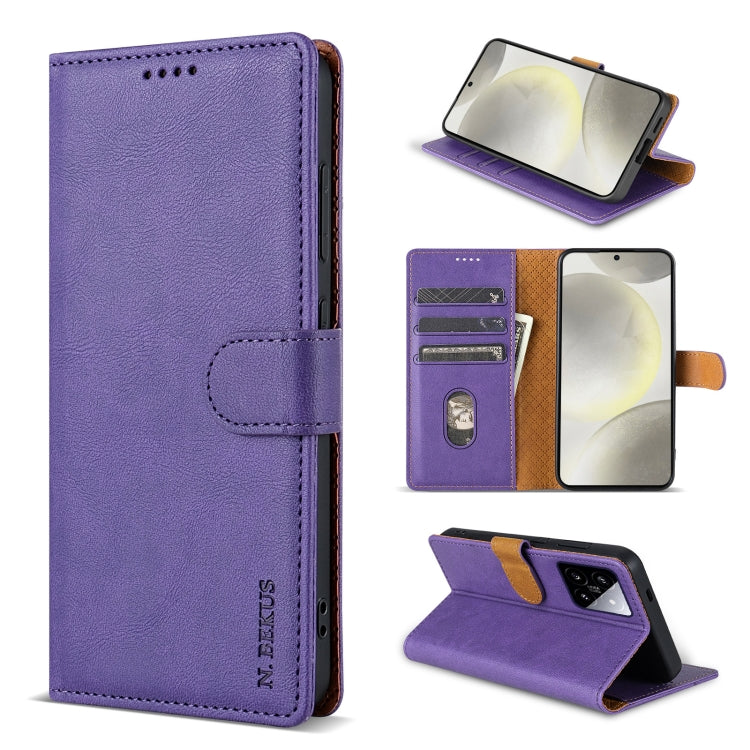 For Xiaomi 14 N.BEKUS CSJ-P1 Solid Color Leather Phone Case(Purple)