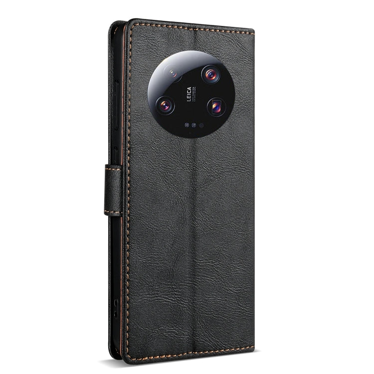 For Xiaomi 14 Ultra N.BEKUS CSJ-P1 Solid Color Leather Phone Case(Black)