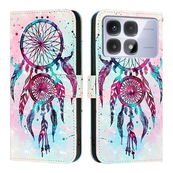 For Redmi K70 Ultra 5G Global 3D Painting Horizontal Flip Leather Phone Case(Color Drop Wind Chimes)