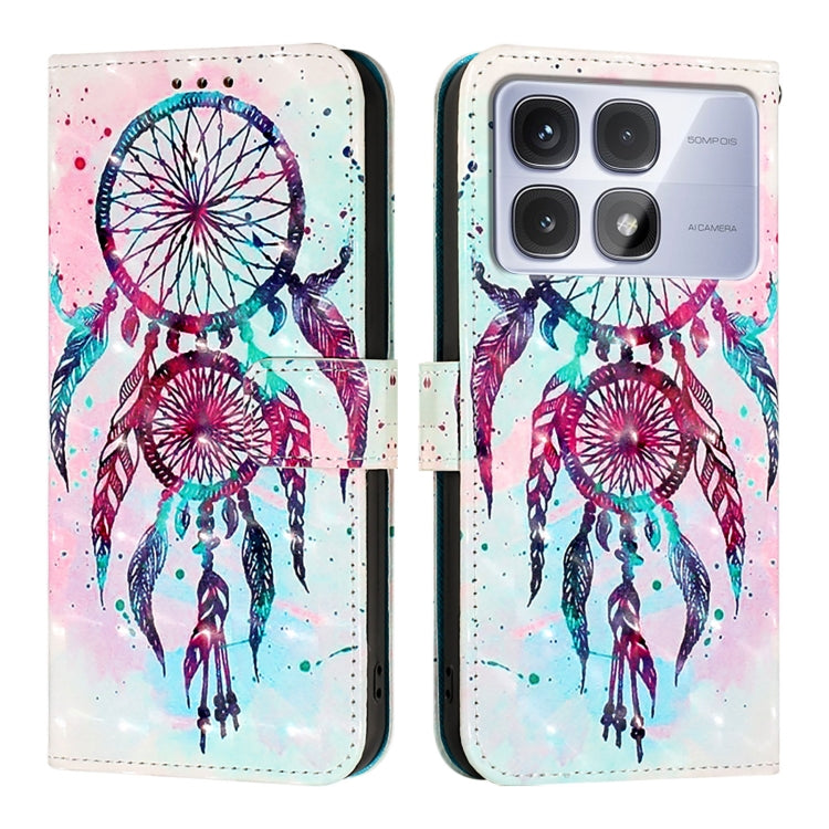 For Redmi K70 Ultra 5G Global 3D Painting Horizontal Flip Leather Phone Case(Color Drop Wind Chimes)