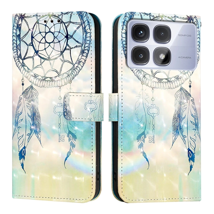 For Redmi K70 Ultra 5G Global 3D Painting Horizontal Flip Leather Phone Case(Dream Wind Chimes)