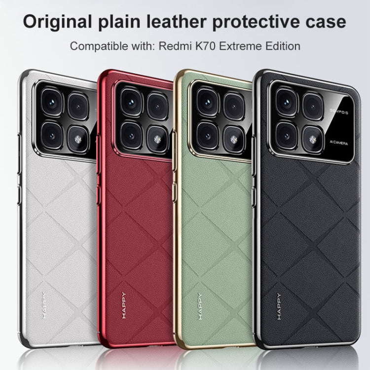 For Redmi K70 / K70 Pro Plain Leather PC Phone Case(Black)