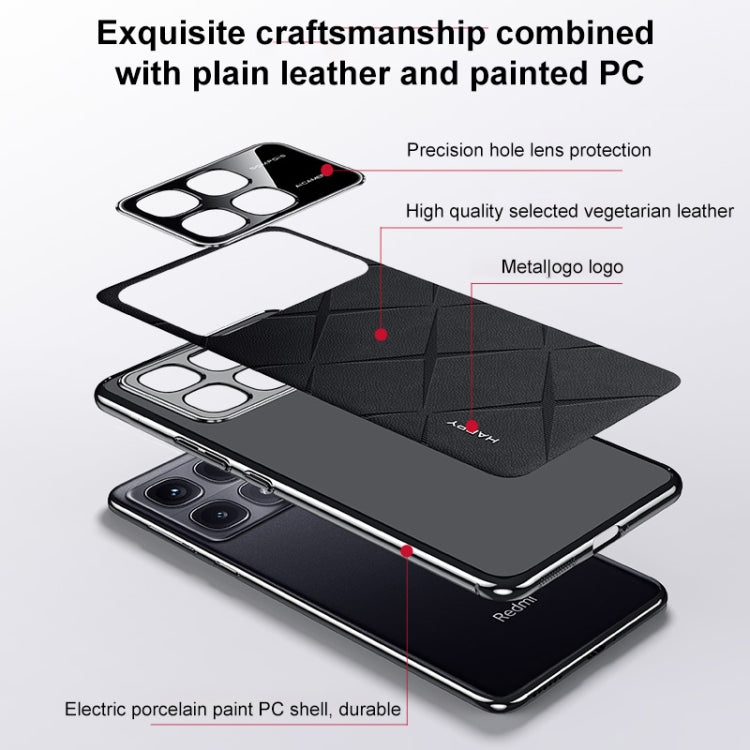 For Redmi K70 / K70 Pro Plain Leather PC Phone Case(Black)