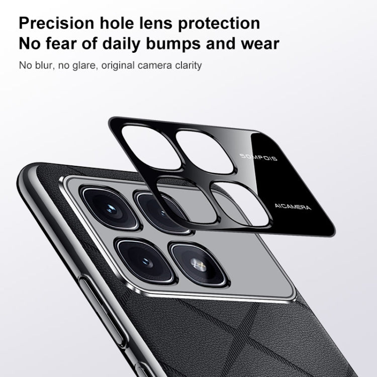 For Redmi K70 / K70 Pro Plain Leather PC Phone Case(Black)