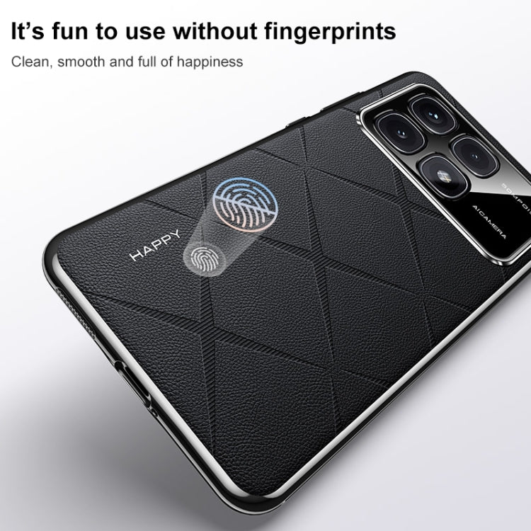 For Redmi K70 / K70 Pro Plain Leather PC Phone Case(Black)