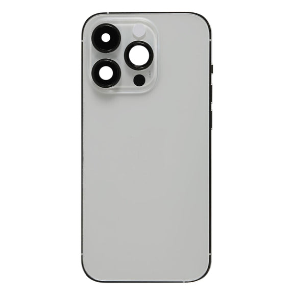 For iPhone 14 Pro Battery Back Cover with Power + Volume Flex Cable + Wireless Charging Module, Version:China Version(Silver)