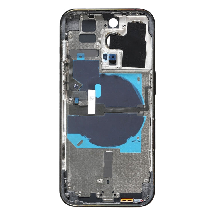 For iPhone 14 Pro Battery Back Cover with Power + Volume Flex Cable + Wireless Charging Module, Version:CE EU Version(Black)