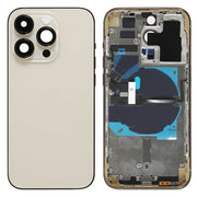 For iPhone 14 Pro Battery Back Cover with Power + Volume Flex Cable + Wireless Charging Module, Version:CE EU Version(Gold)