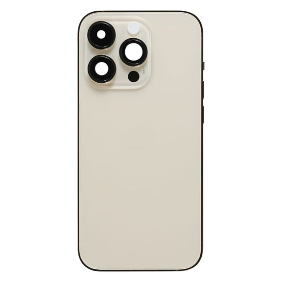 For iPhone 14 Pro Battery Back Cover with Power + Volume Flex Cable + Wireless Charging Module, Version:CE EU Version(Gold)