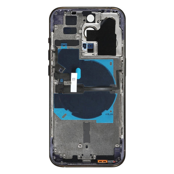 For iPhone 14 Pro Battery Back Cover with Power + Volume Flex Cable + Wireless Charging Module, Version:CE EU Version(Purple)