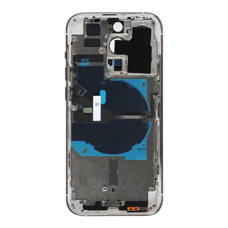 For iPhone 14 Pro Battery Back Cover with Power + Volume Flex Cable + Wireless Charging Module, Version:CE EU Version(Silver)
