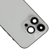 For iPhone 14 Pro Battery Back Cover with Power + Volume Flex Cable + Wireless Charging Module, Version:CE EU Version(Silver)