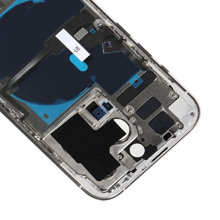 For iPhone 14 Pro Battery Back Cover with Power + Volume Flex Cable + Wireless Charging Module, Version:CE EU Version(Silver)