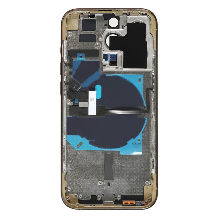 For iPhone 14 Pro Battery Back Cover with Power + Volume Flex Cable + Wireless Charging Module, Version:US Version(Gold)