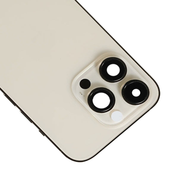 For iPhone 14 Pro Battery Back Cover with Power + Volume Flex Cable + Wireless Charging Module, Version:US Version(Gold)