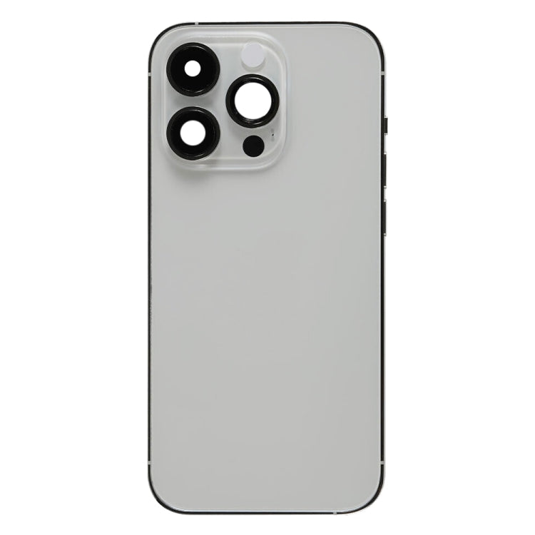 For iPhone 14 Pro Battery Back Cover with Power + Volume Flex Cable + Wireless Charging Module, Version:US Version(Silver)