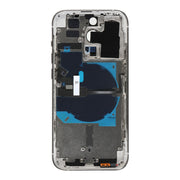 For iPhone 14 Pro Battery Back Cover with Power + Volume Flex Cable + Wireless Charging Module, Version:US Version(Silver)